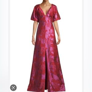 Aidan Mattox Double V-Neck Dress